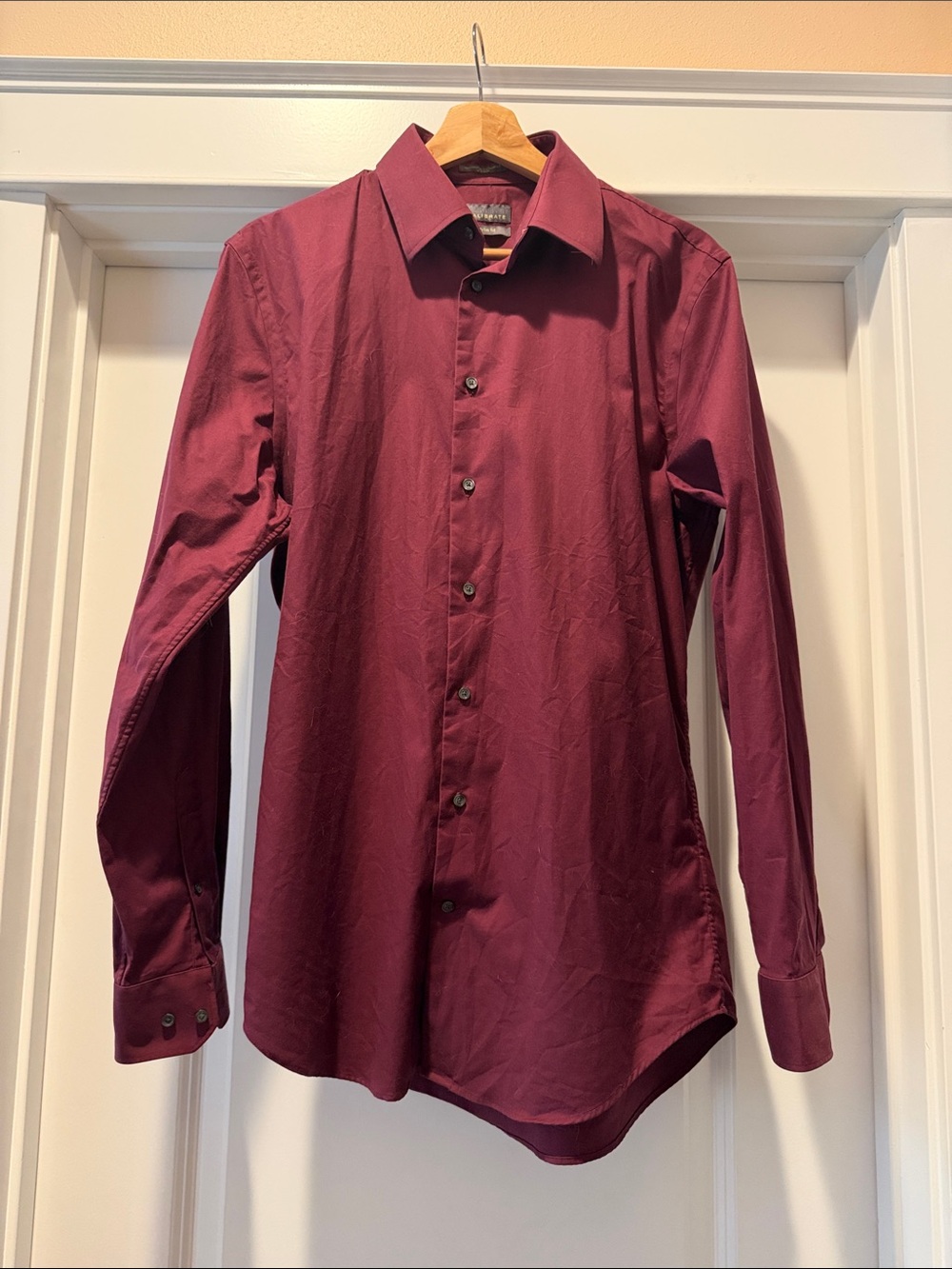 Men's Long-Sleeve Dress Shirt in Burgundy